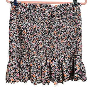 Vera Moda floral mini skirt, Large, smocking, ruffles, tiered, Y2K Festival NWT